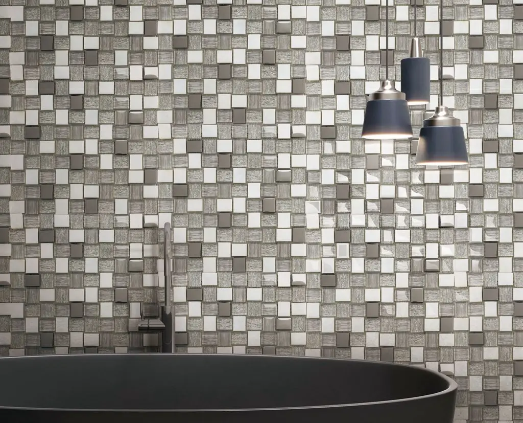 Hote venta de mosaico de vidrio laminado baño pared cocina Backsplash azulejos para decoración del hogar