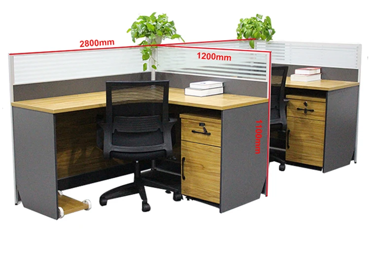 Solid wood conference office table modern 1 person movable cabinet and computer office furniture executive
