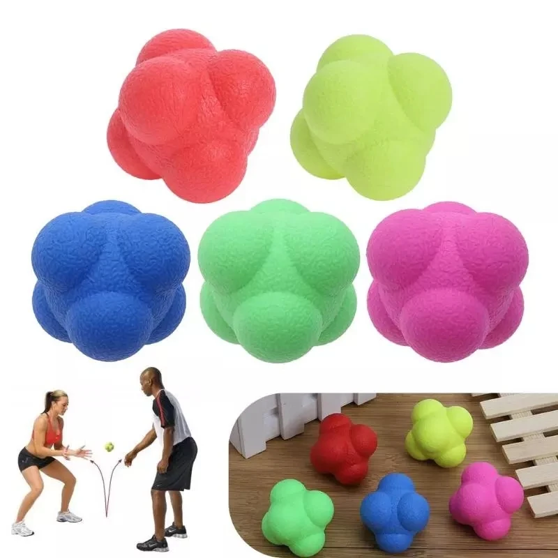 5.5cm 7.5cm Hexagonal Reaction Ball Silicone Agility Coordination