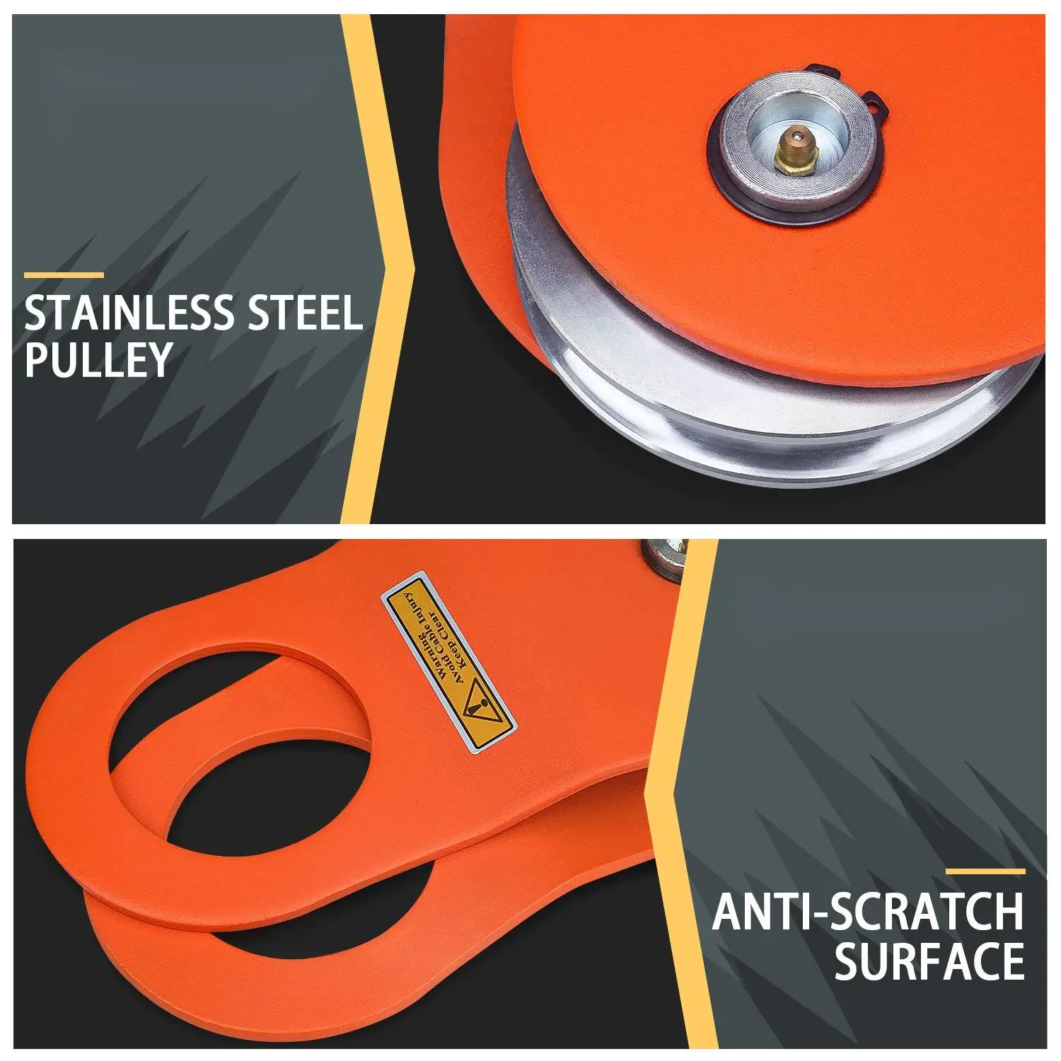 10 Ton Winch Snatch Block Towing Pulley Blocks 22,000 Lbs Capacity,Heavy Duty Offroad Recovery