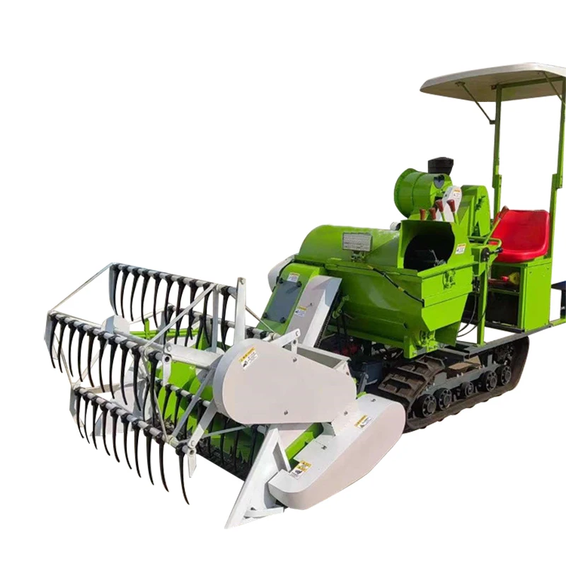 Mini Rice Harvester Machine Prototype Agricultural Mini Crawler Combine Harvester Small Rice Wheat Grain ...