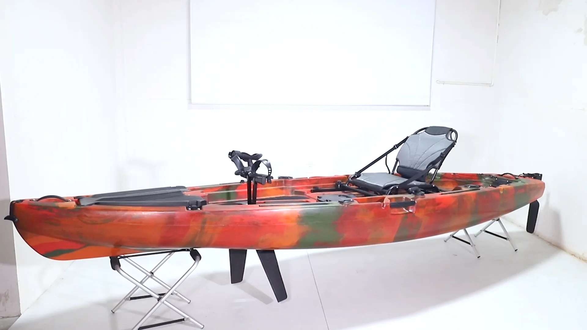 Foot Drive Single Fishing Kayak 12'ft Sit On Top Pedal Fishing Kayak