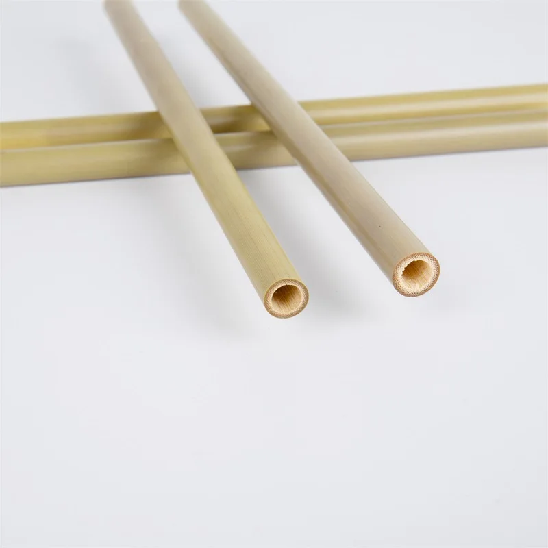 High quality laser custom private label logo 100%natural green degradable bamboo straw for drinking shop