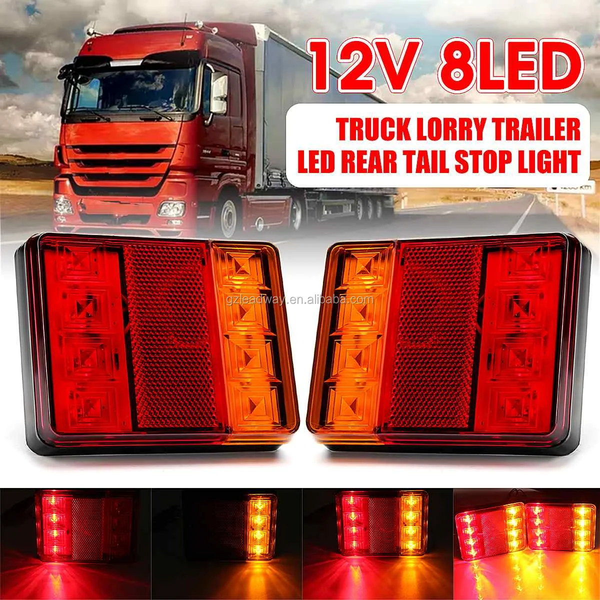 2X REAR TAIL STOP REVERSE WINKER LIGHTS LAMPS FOR COMMERCIAL VEHICLES UNIVERSAL