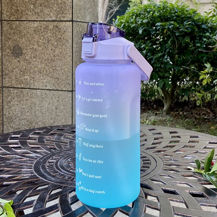 Half Gallon Motivational Plastic Water Bottle With Handle And Straw For ...