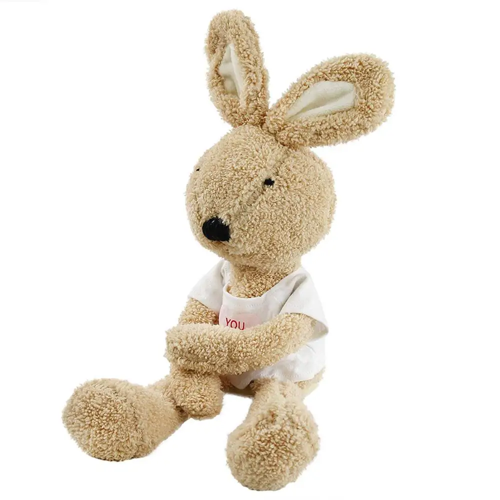 说话毛绒可爱的兔子在 t恤毛绒兔子重复毛绒兔子玩具互动礼物为孩子们