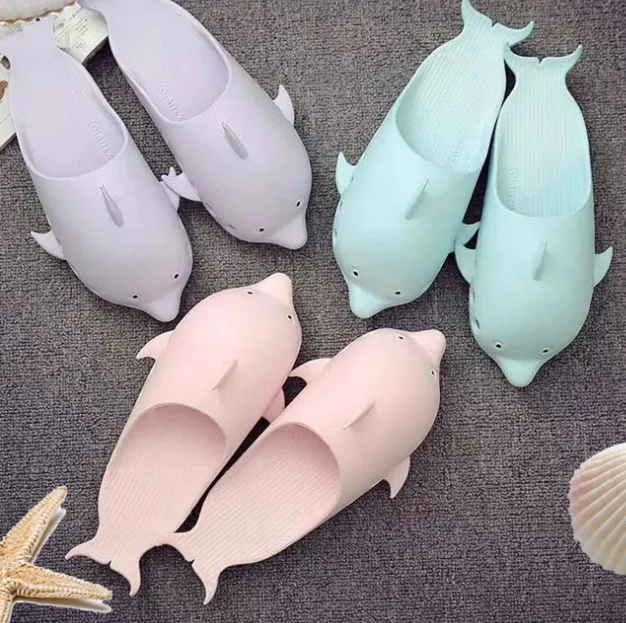 
funky dolphin unisex slippers 3D design 