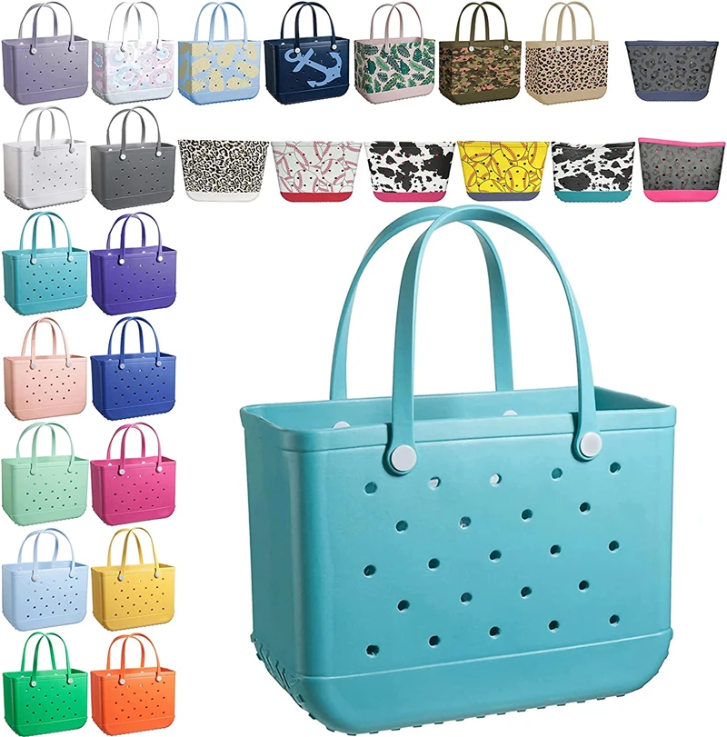 Wholesale Fashion Women Beach Waterproof Tote Bags Custom Summer Rubber