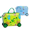 4 wheels kids ride on traveling luggage roller bag suitcase with competitive price