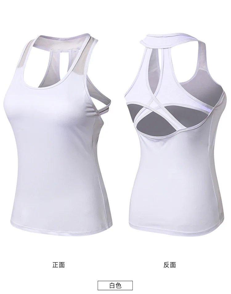 Gym Yoga Vest Women Running Fitness Clothes Sports Top Ladies Mesh Tank Tops