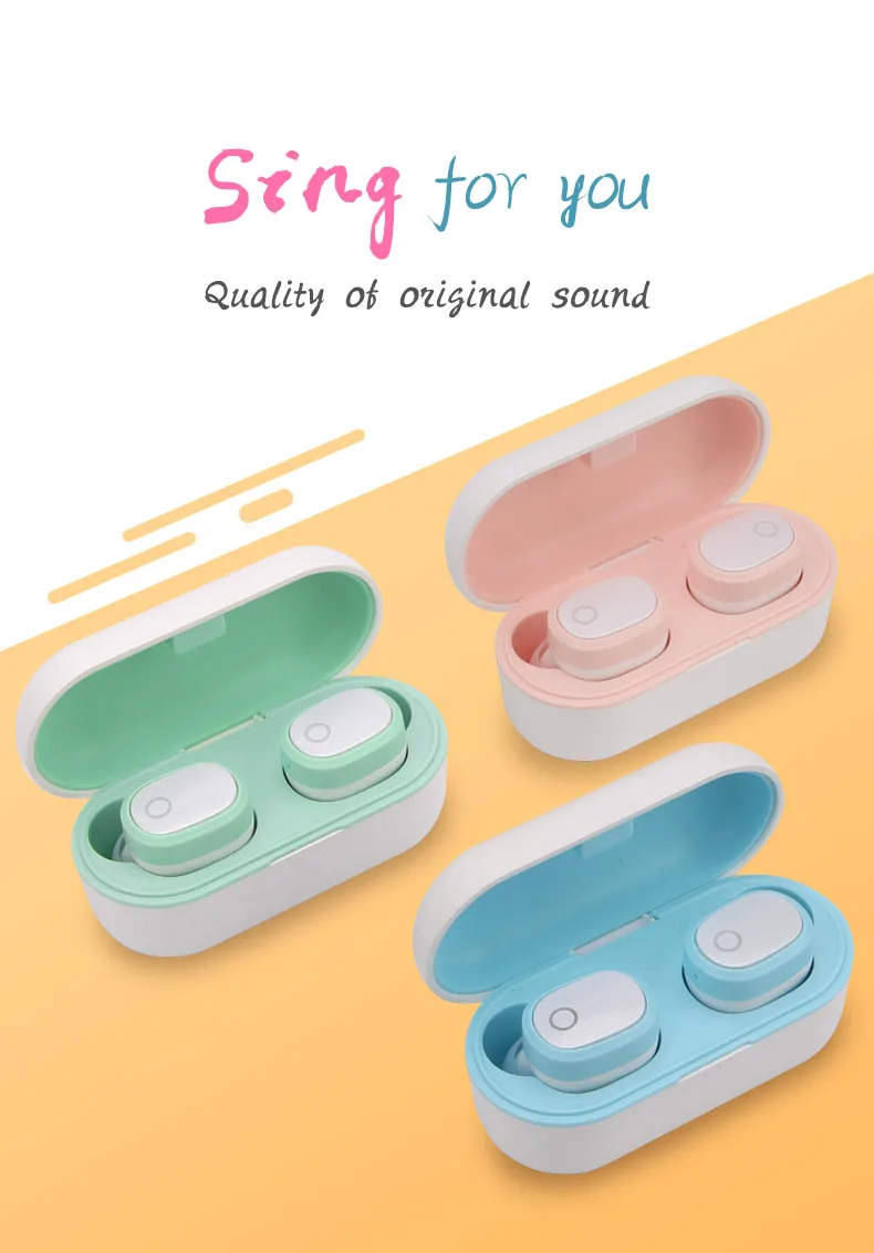Tws New Stereo Earphones Cute wireless Earbuds Smartphone In Ear OEM Headset Bone Conduction Headphone HIFI Fone De Ouvido - ANKUX.COM