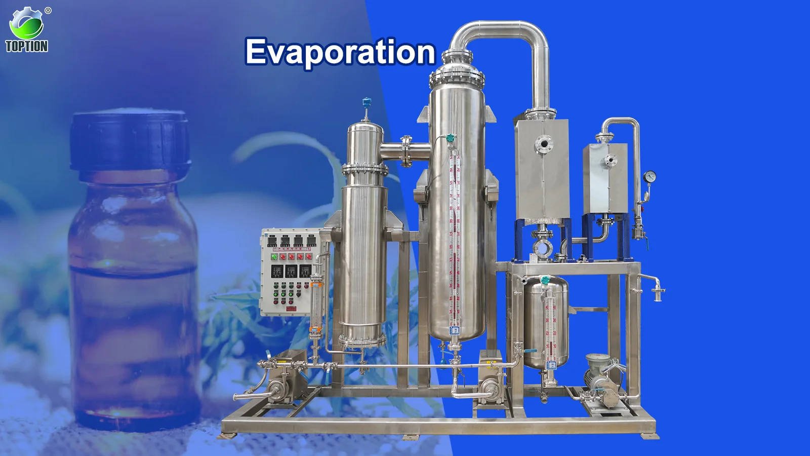 Continuous Film Evaporator Fully Automated Efficiency Agitated Climbing