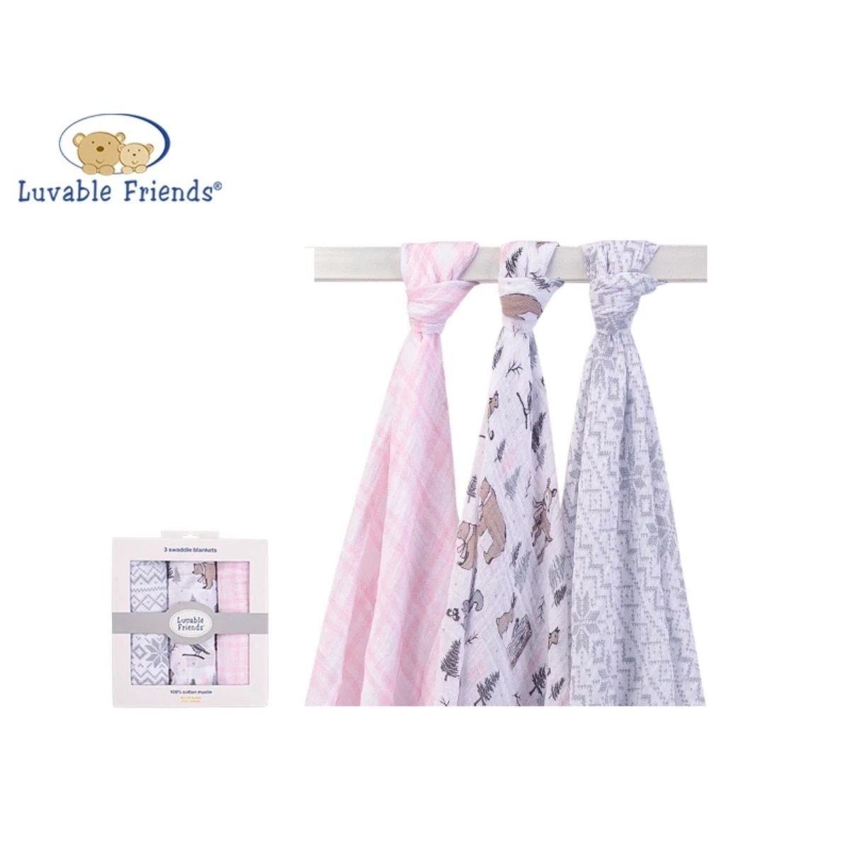 Baby Blanket Gift Set 3 Pk Baby Girls Muslin Blanket Infant Swaddle