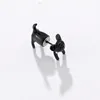 New Creative Black Animal Stud Earrings Simple 3D Cute Stereoscopic Pearl Piercing Cat Clip Earrings