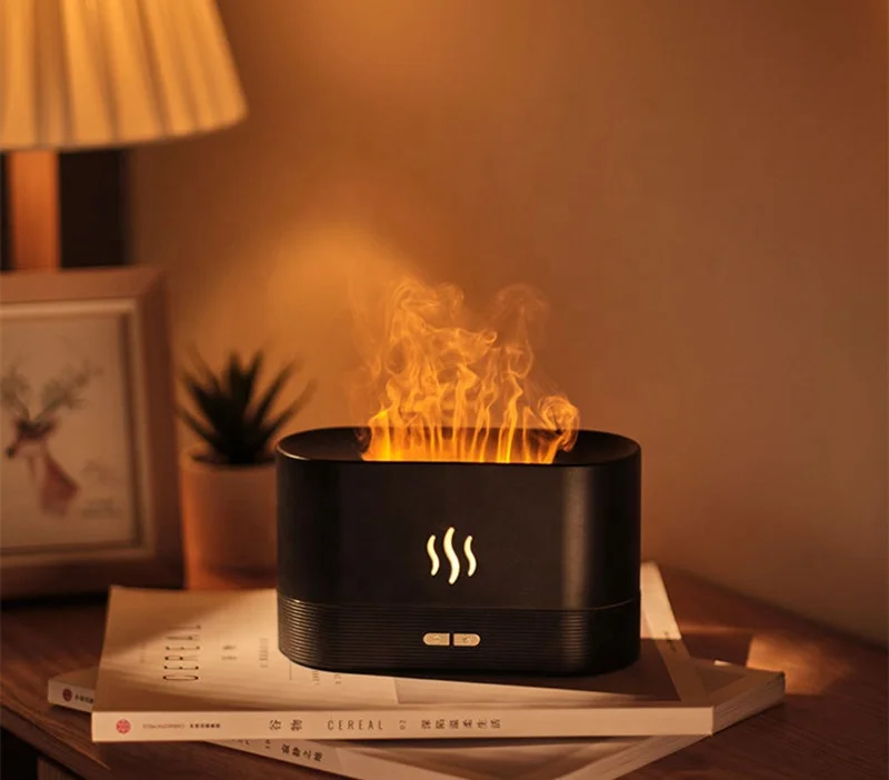 Biumart Creative Simulation Flame Aromatherapy Machine Smart Essential Oil Desktop Silent