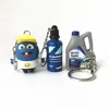 manufacturer bottle oil can drum shape keyring silicon personalized 3d rubber pvc key chain