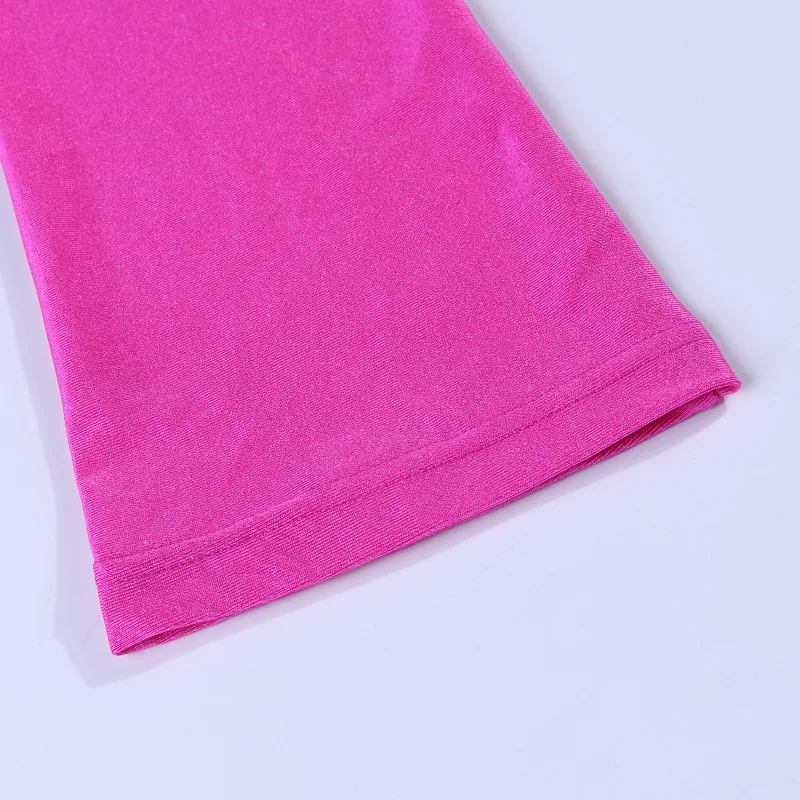 Best selling taobao dropshipping boutique fall clothing long sleeve neon pink dress