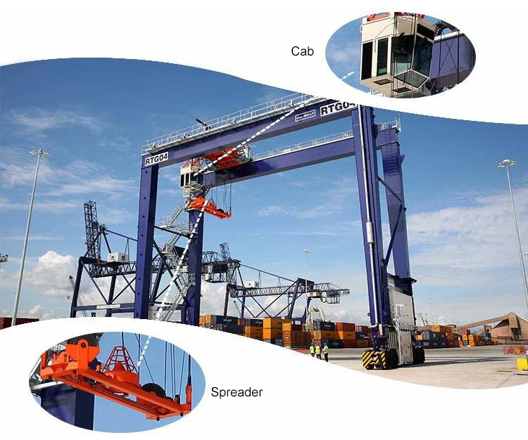 16 wheels rubber tyre gantry crane 50T RTG