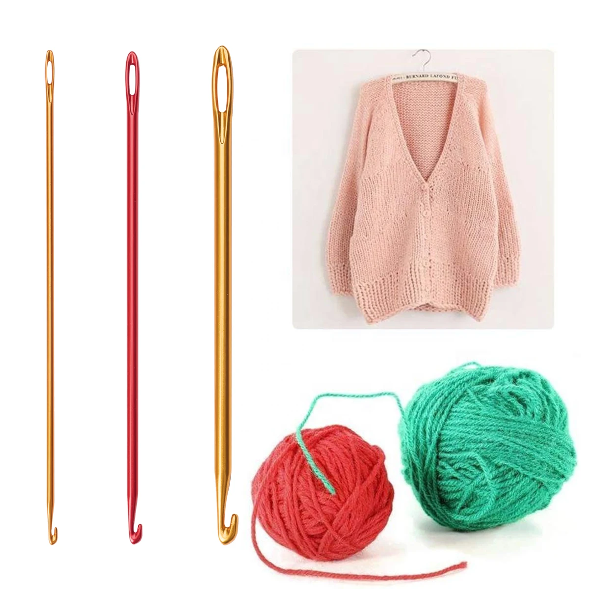 Aluminium Crochet Hooks Knitting Sewing Needle With Hole Eye Hand