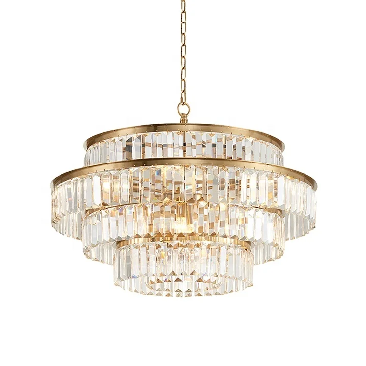 china factory custom indoor project 12 19 24 30 led bulb gold round modern design ceiling crystal industrial chandelier