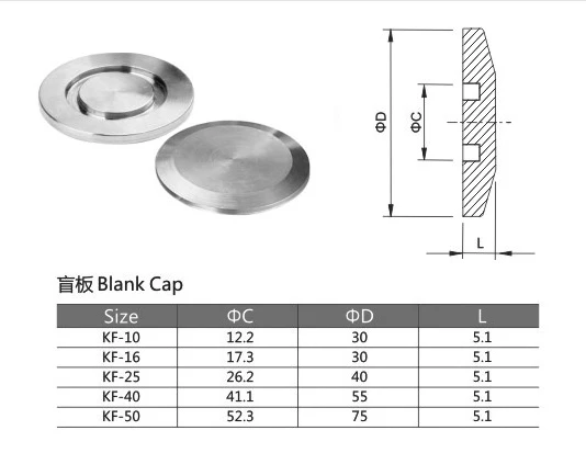 NW/KF-25 Blind Flange Cap Stainless Steel Blank Vacuum Fitting Stopper #A3A1 LW 