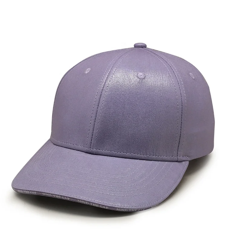 Wholesale 5/6/7 Panel Foam Hat Flash Bling PU Blank Solid Color Fashion  Adjustable Baseball Caps
