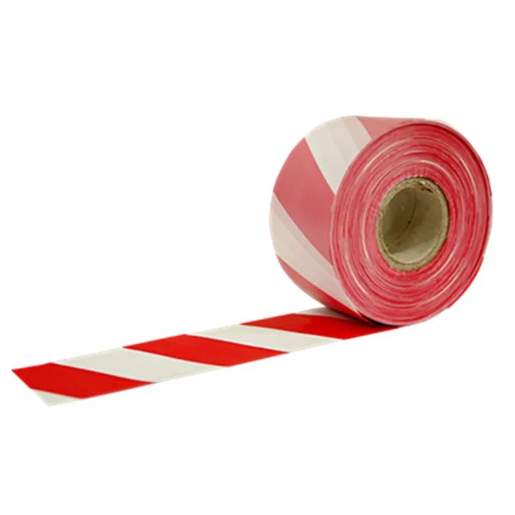 10 Rolls of 500m Red & White Stripe Non Adhesive Barrier Hazard Warning Tape 