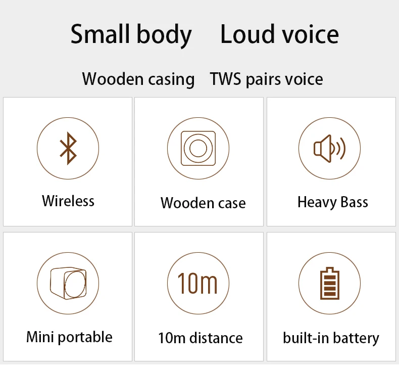 woodulisten Wooden Wireless Mini Bluetooth Speakers Beautiful Natural Sound Use 1 Pair 2 True Stereo TWS Branch Design - ANKUX.COM