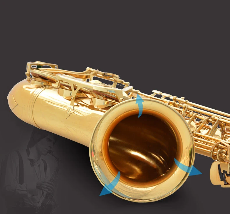 Gold Lacquer Instrument Accessories  China Sax Professional Bb Tenor Saxophone