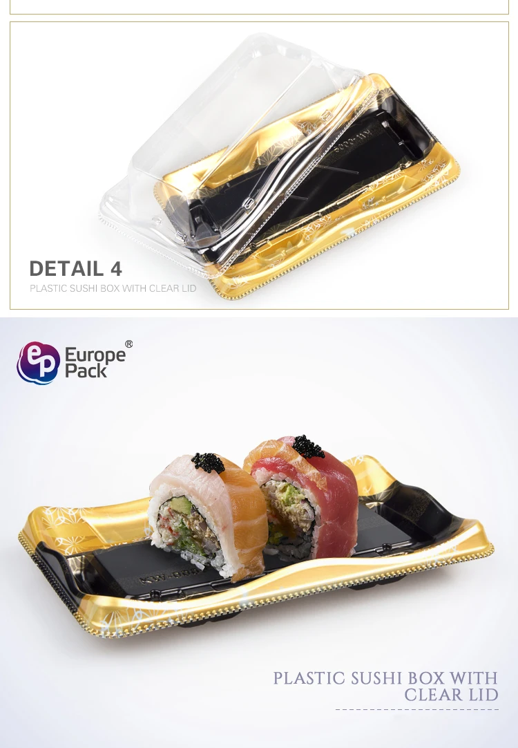 High quality PS square disposable japanese food sushi tray