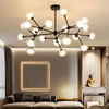 Creative design magic bean wooden and Iron material nordic style chandelier pendant light