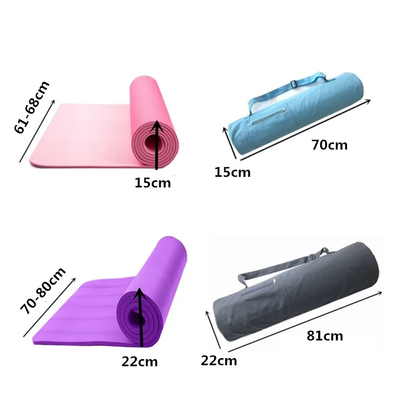 Custom With Logo Pockets Shoulder Strap Unisex Tote Canvas Yoga Mat