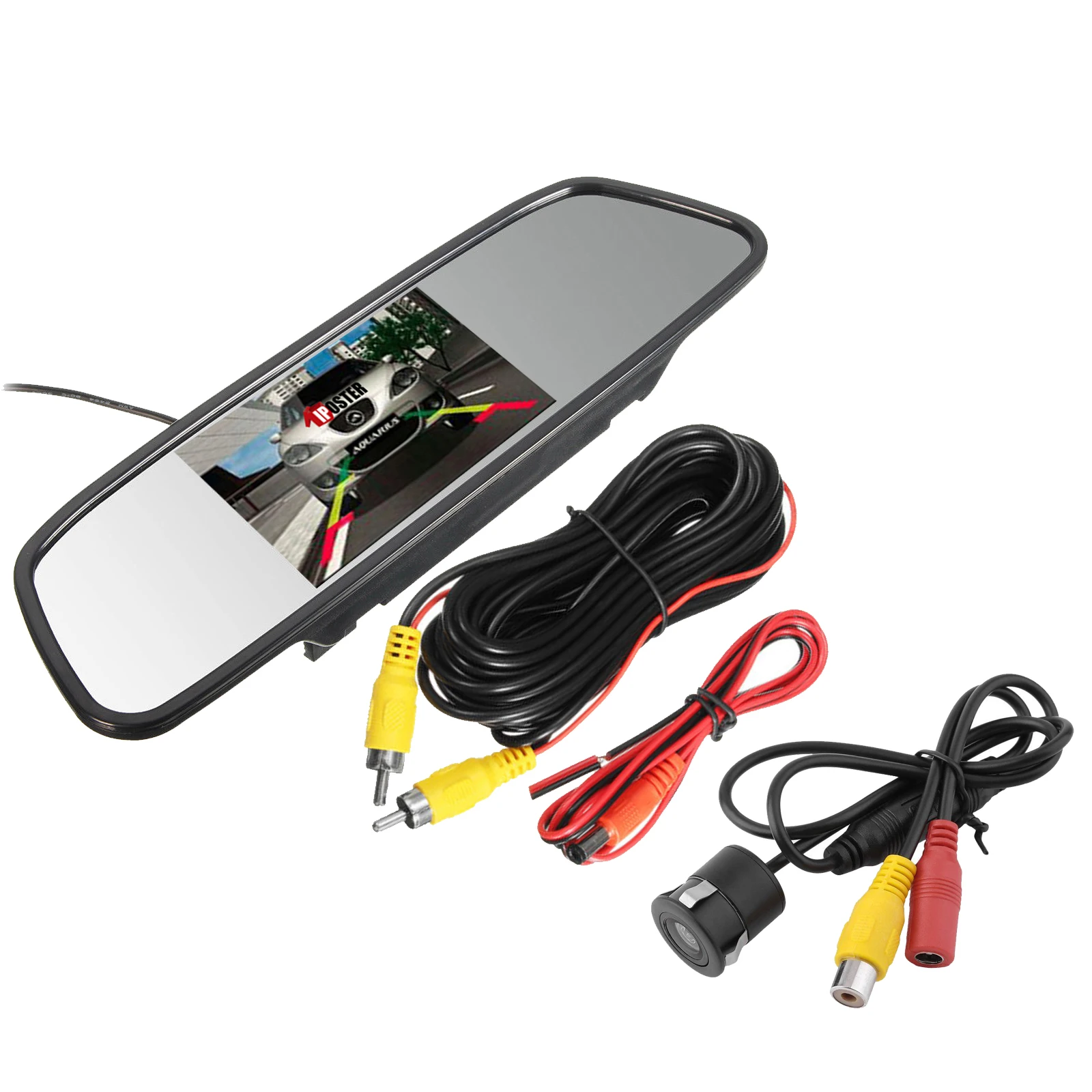 Iposter 5" Car Mirror Monitor Mini Hidden Flush Mount Rearview Camera