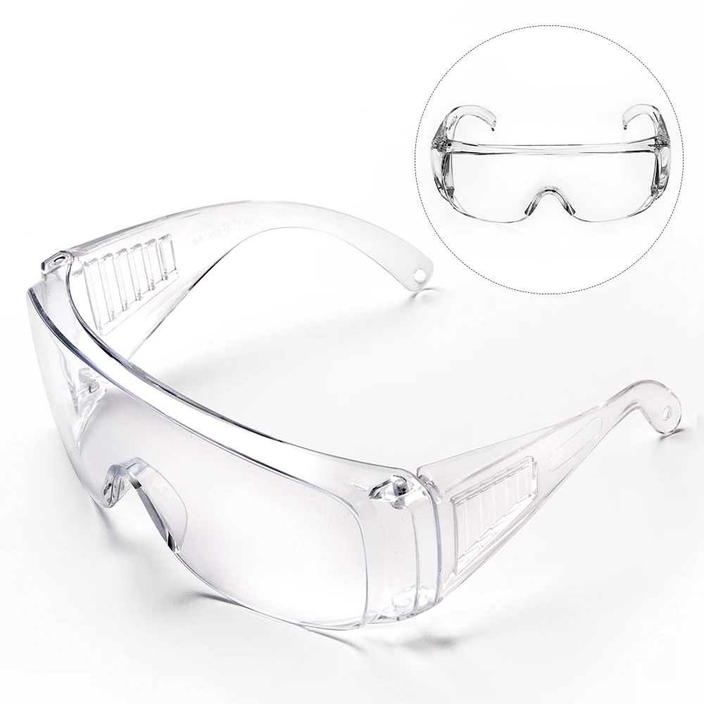 Clear Frame Wraparound Coverage Polycarbonate Scratch Impact Resistant Eye Protection Goggles