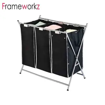 3 compartment laundry basket