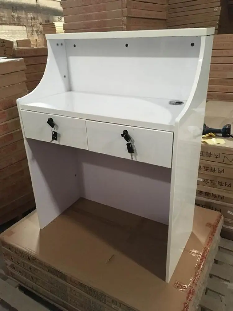 Kiki Newgain Fiberboard Reception Scrivania Nail Wooden White Modern