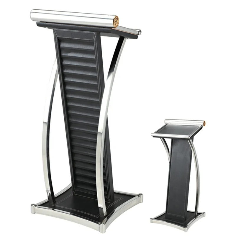 Stand-Up Lectern Conference Seminar Multimedia Stainless Steel Pillar Curved Pulpit for Churches Color : A DALIBAI Modern Wooden Presentation 