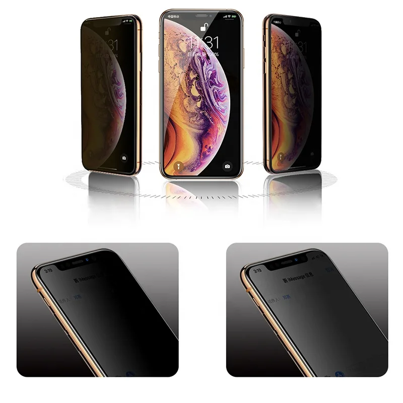 2.5D Round Cellphone Used Anti-spy Privacy Tempered Glass Screen Protector For iPhone 11 Pro Max
