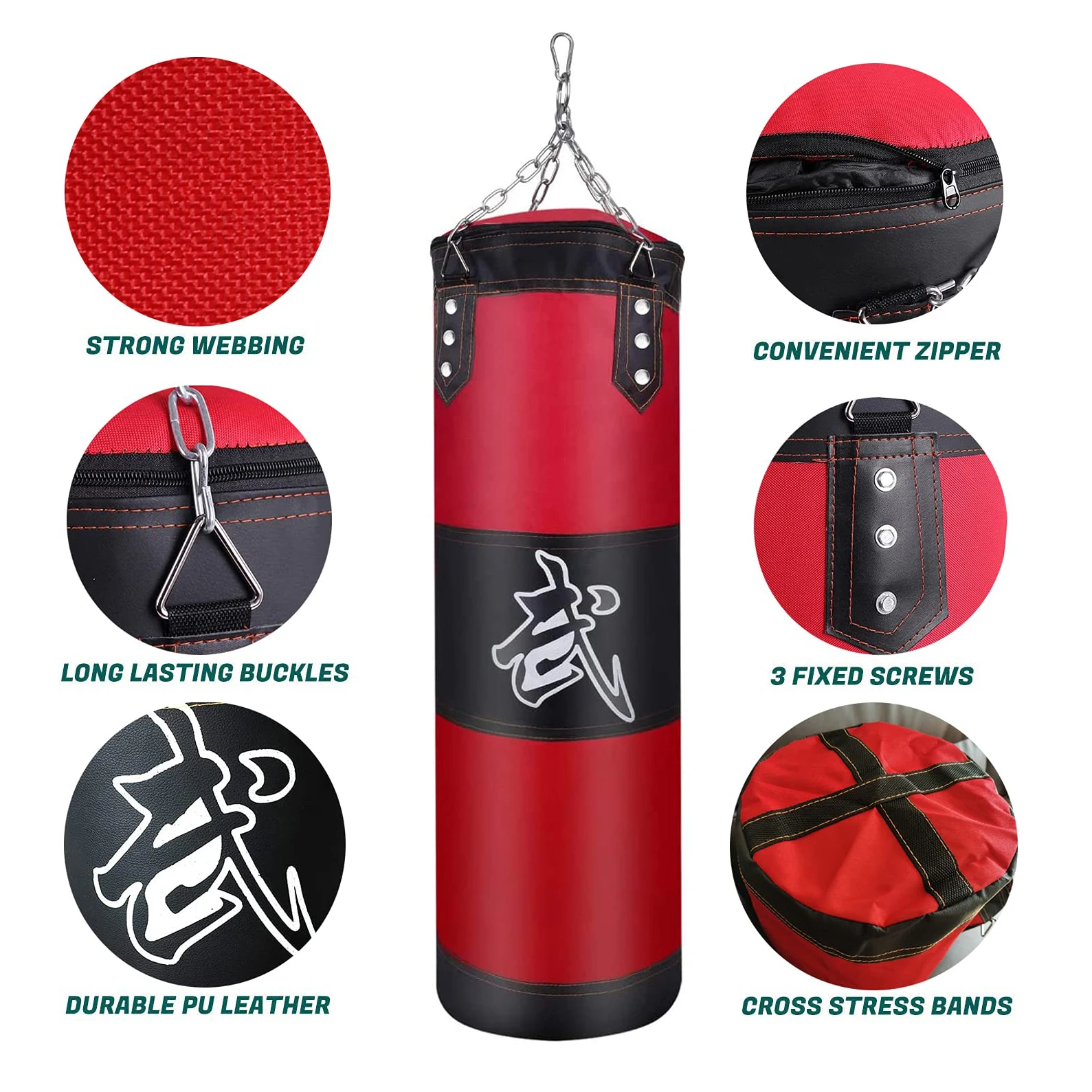Tellus Hanging Shape Standing Boxing Man Punching Bag Box Sport Set