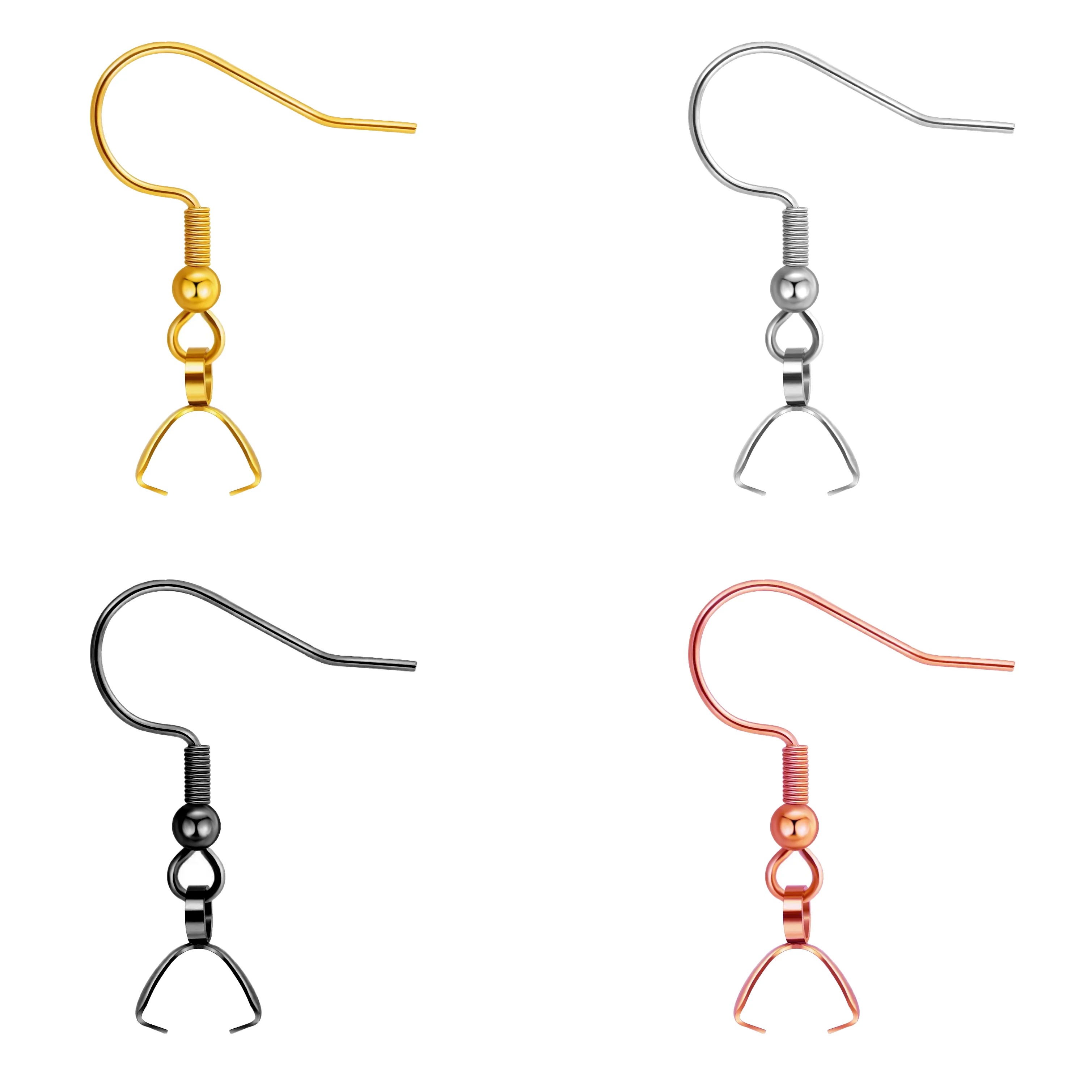 Stainless Steel Earring Hooks With Ice Pick Bails For Jewelry Making