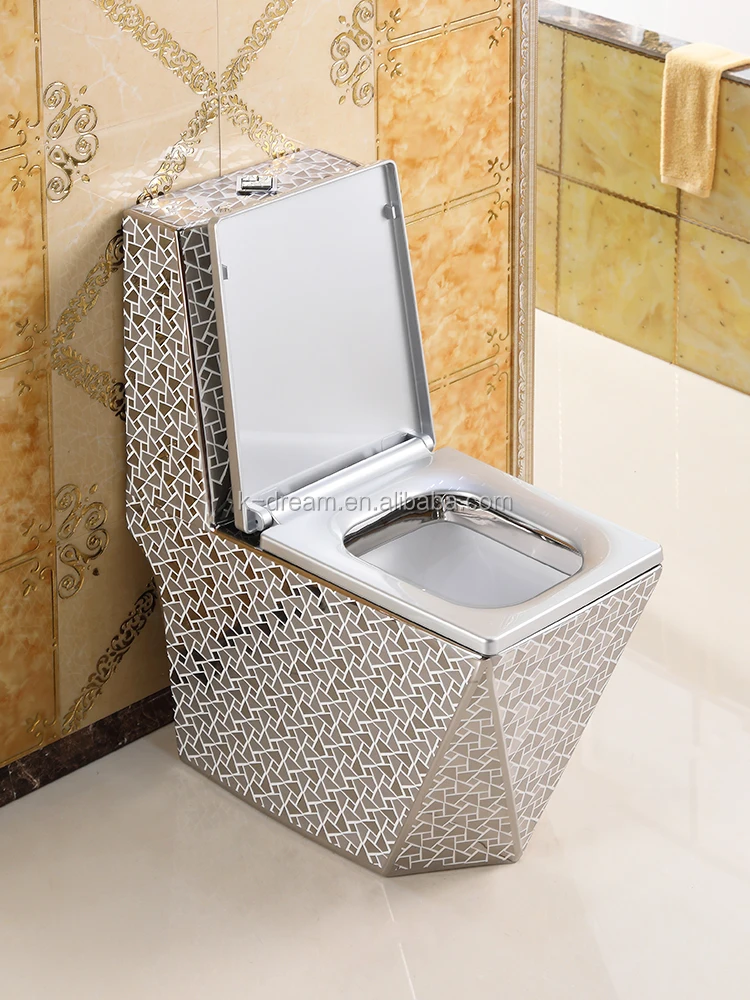 Bathroom Ceramic One Piece Washdown Gold Pattern Diamond Shape Toilet with  Water Fittings - China One Piece Toilet, Toilet