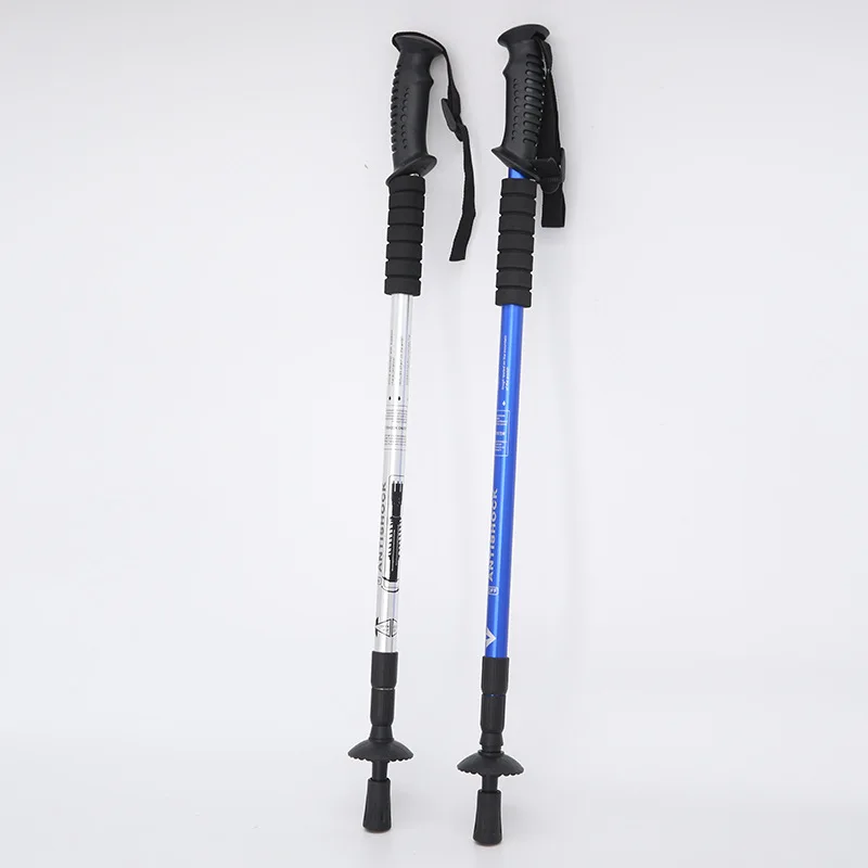 
portable aluminum quick lock anti-shock telescopic hiking walking sticks trekking pole 