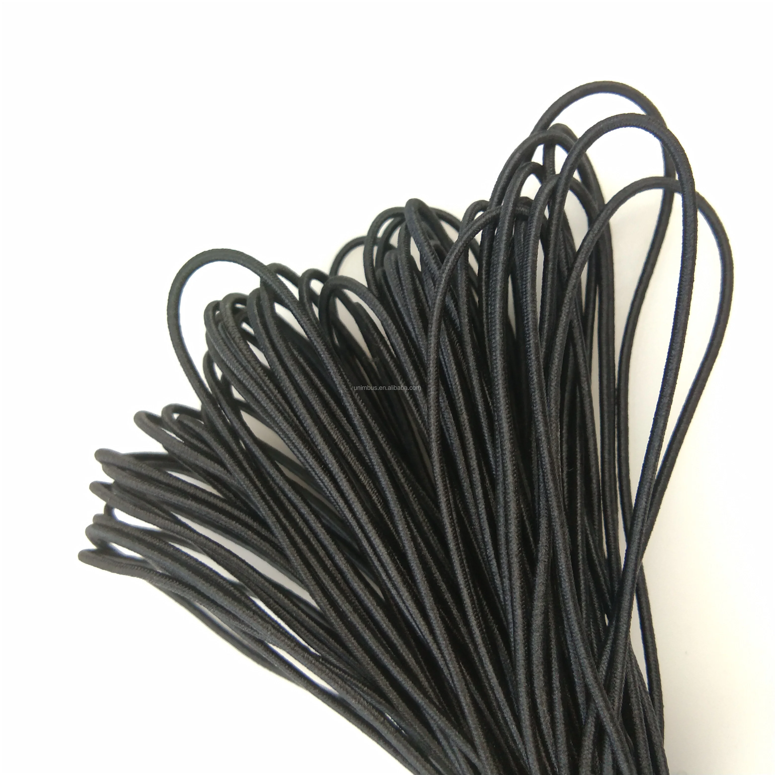 1.2mm Black Elastic Cord Pre-tied Elastic Rope Elastic Cord With Metal ...