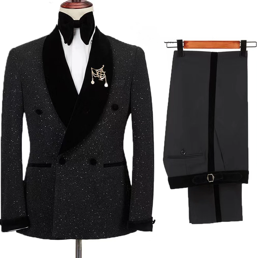 Suits For Men Blazer Wedding Groom Tuxedo 2 Piece Set Jacket Pants Suit