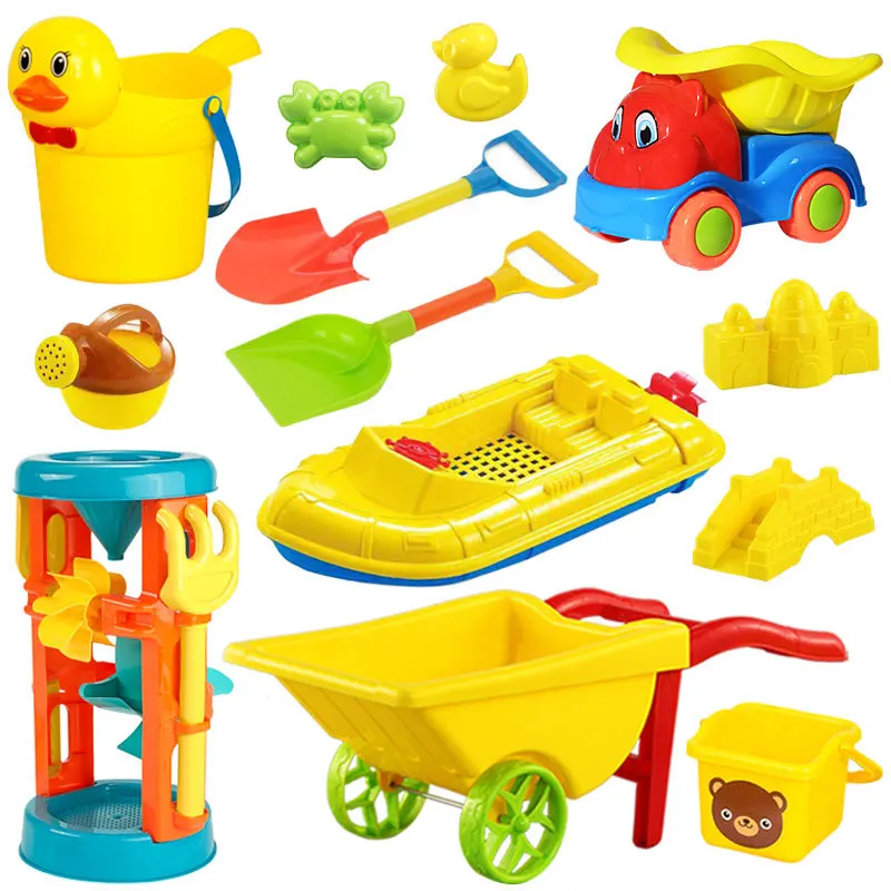 Kids Beach Bucket Play Sand Digging Tools Outdoor Cart Plastic Shovel