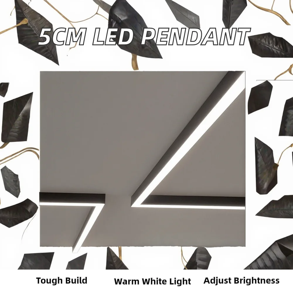 product 5cm wide aluminum led pendant linear light modern office indoor ceiling profile light fixture ip20 rated dimmable 5 year-1