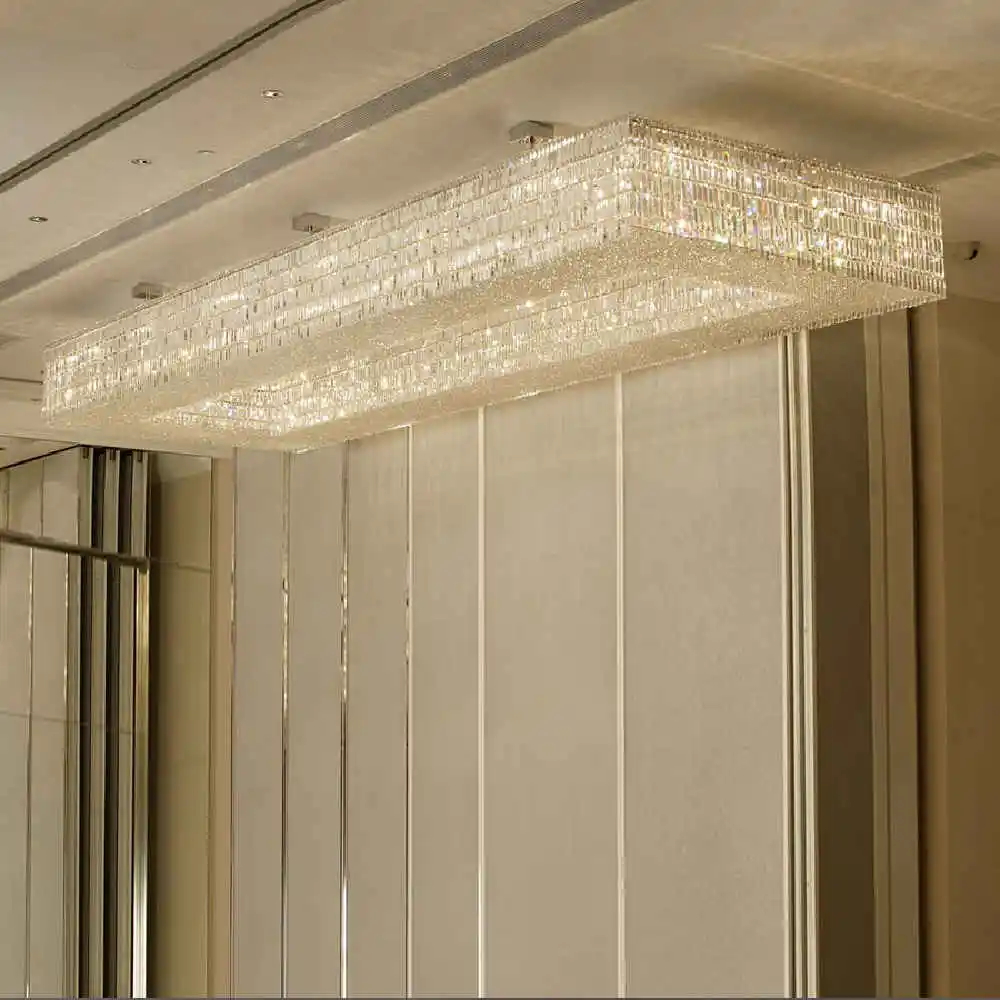 European hotel square chendelier light crystal chanderlier light chandelier