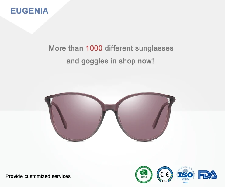 EUGENIA Custom color fashionable unisex sun glasses men polarized sunglasses