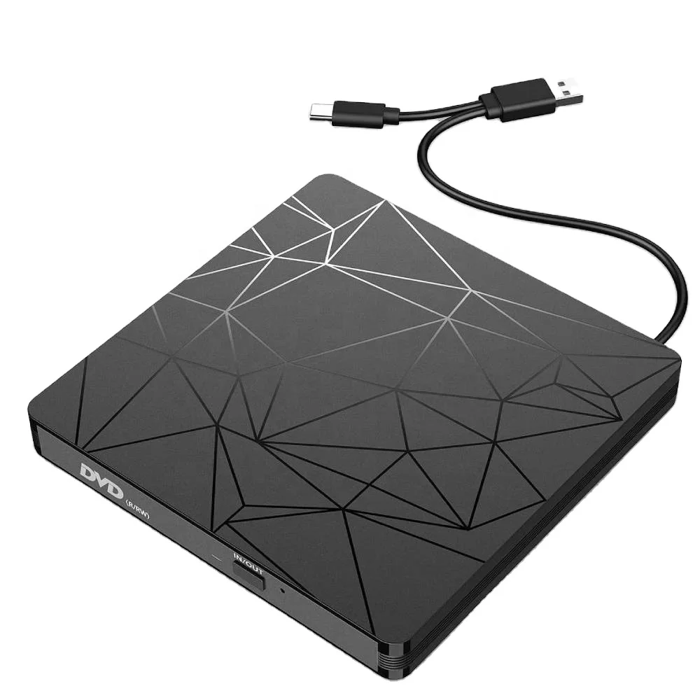 
Raycue Portable External DVD CD Player CD-RW Burner and Reader with USB 3.0 and Type C 