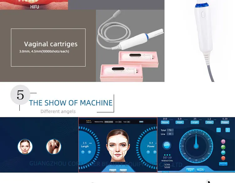 2 in 1 face lift wrinkle removal skin rejuvenation skin tightening hifu vaginal tightening machine